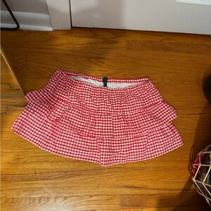Wild Fable Red Checkered Mini Skort